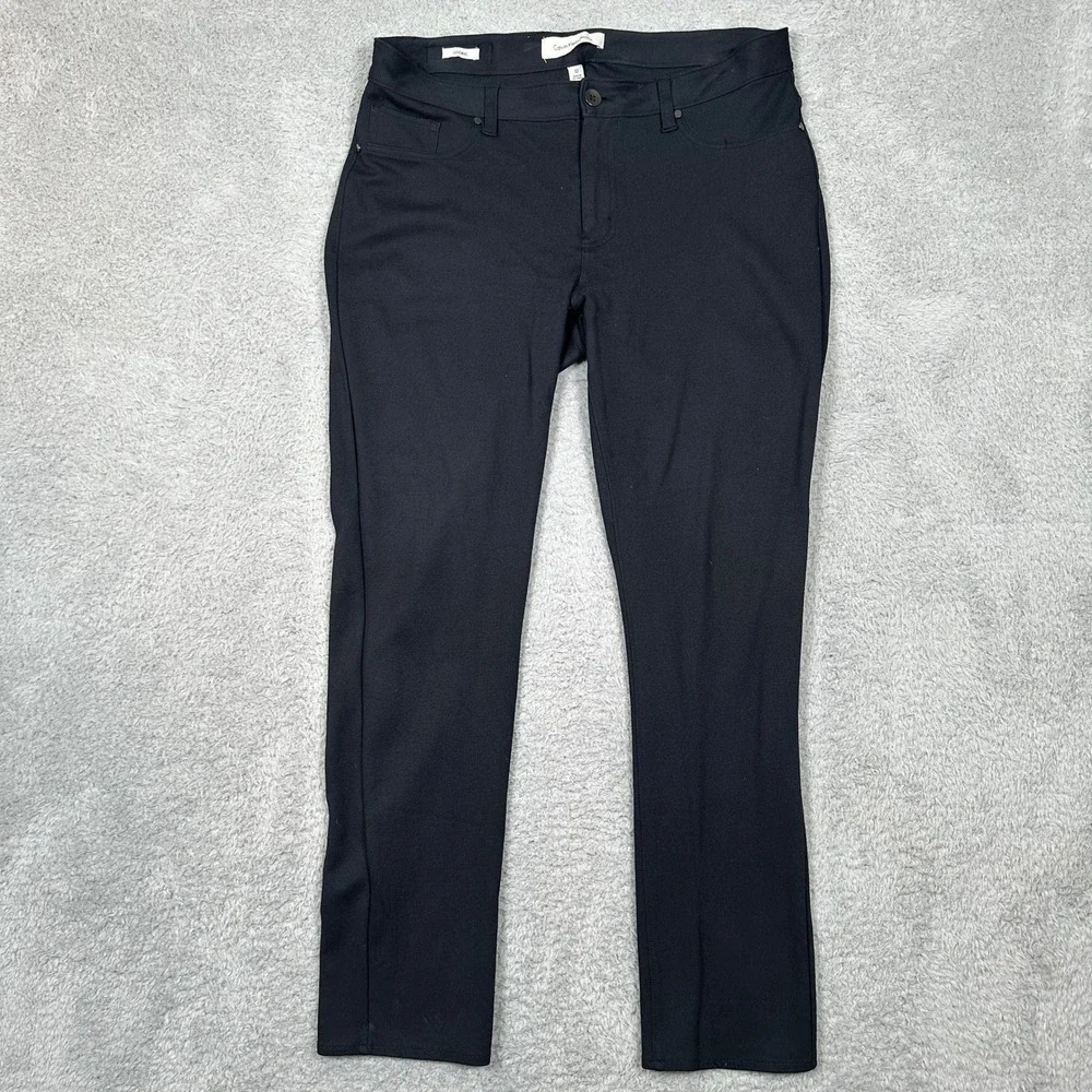 Calvin Klein Jeans Womens Black Legging Pants Size 12 Stretch Slim 5-Pocket Slim